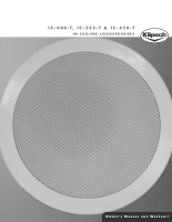 Klipsch IC-400-T - Owners Manual 